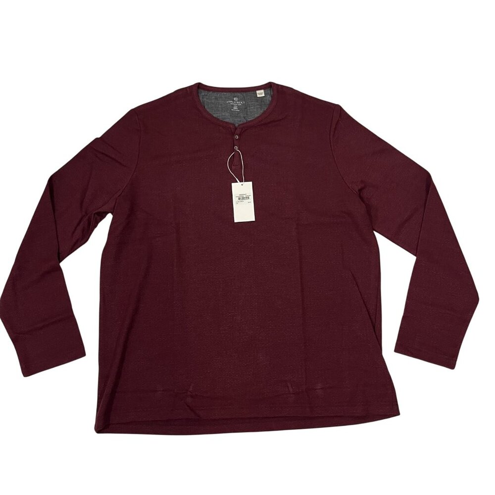 Closet Closing Sale! Con.struct mens shirt XXL red burgundy knit Henley long sle